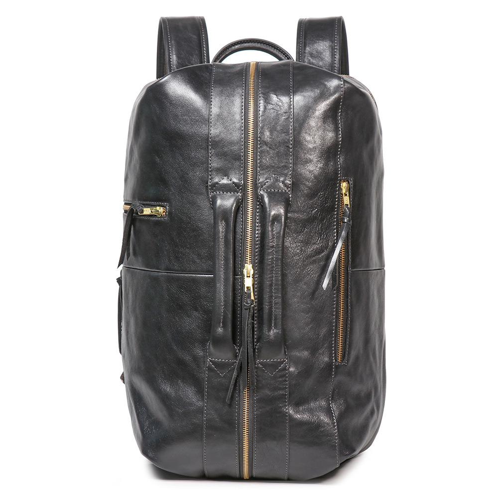 歐美植鞣皮手提旅行袋 多功能牛皮電腦包 真皮後背包 高級感男出差旅行雙肩背包推薦 真皮包包