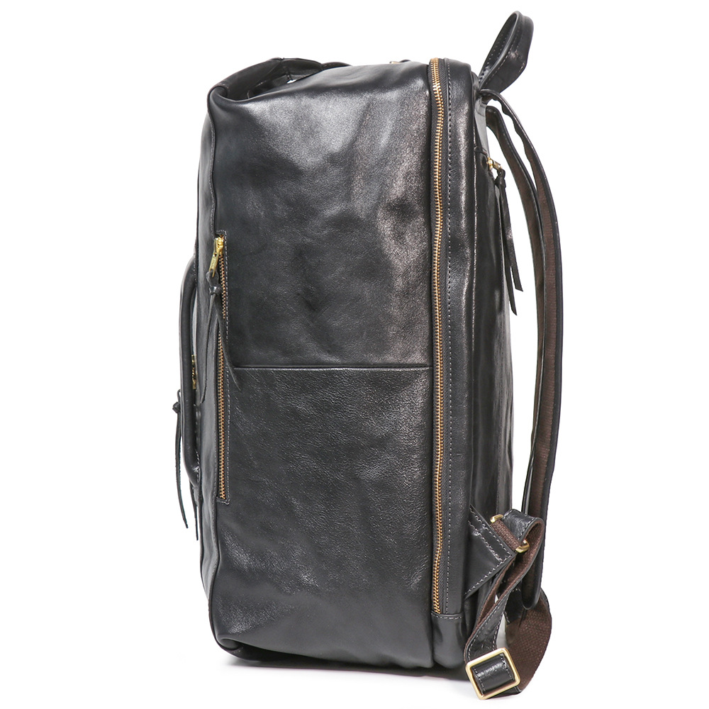 歐美植鞣皮手提旅行袋 多功能牛皮電腦包 真皮後背包 高級感男出差旅行雙肩背包推薦 真皮包包