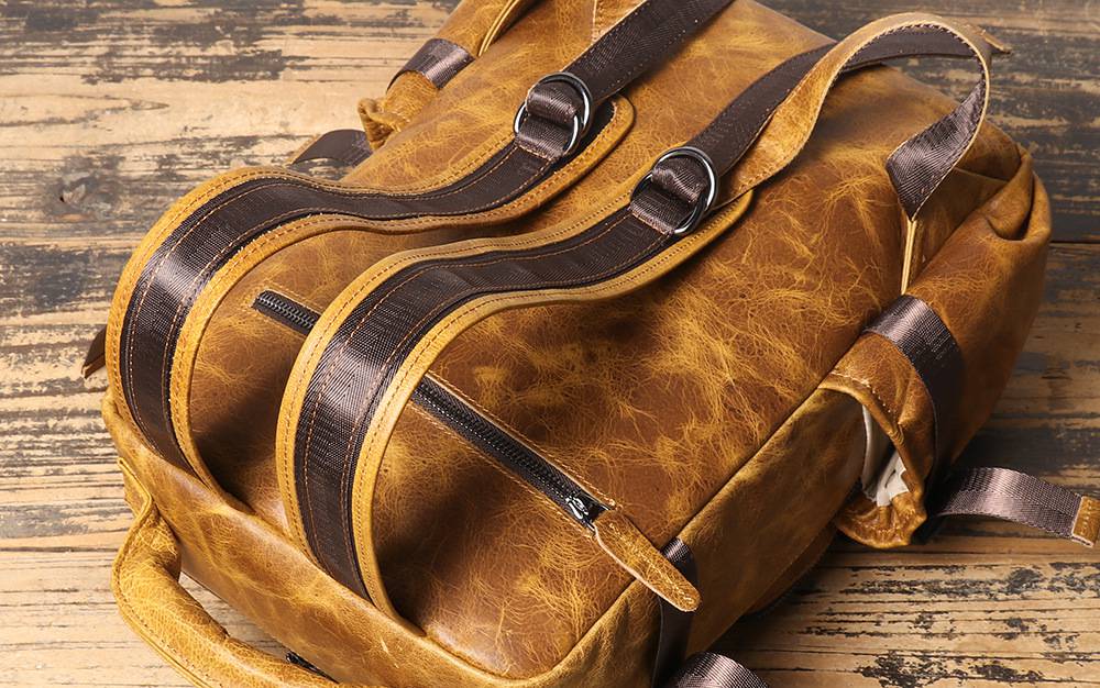 歐美復古後背包 真皮男士雙肩包 頭層牛皮商務旅行背包 新款大容量休閒電腦背包推薦 真皮包包