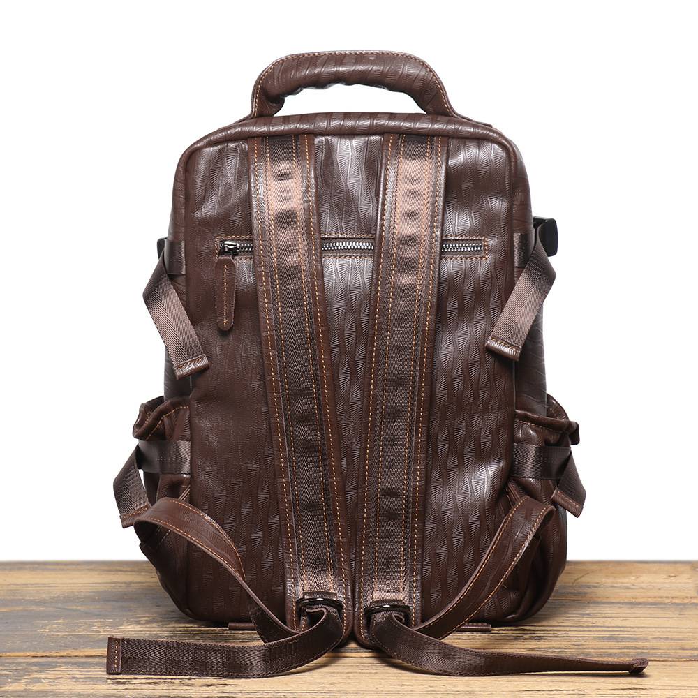 歐美復古後背包 真皮男士雙肩包 頭層牛皮商務旅行背包 新款大容量休閒電腦背包推薦 真皮包包