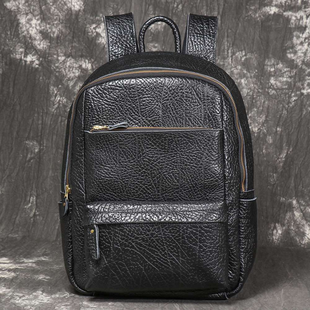 新款個性野牛皮休閒旅行大背包 男士後背包 真皮雙肩包 多功能電腦包旅行背包推薦 真皮包包