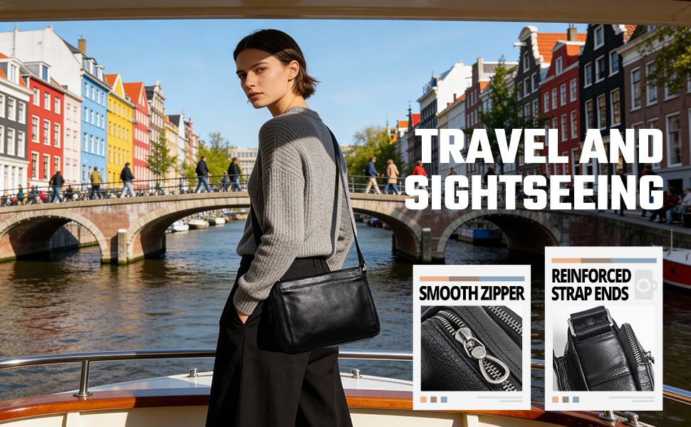 高檔氣質斜挎包 男女新款韓版百搭單肩包 軟皮多層設計斜背包側背包 男女適用包背包推薦  真皮包包