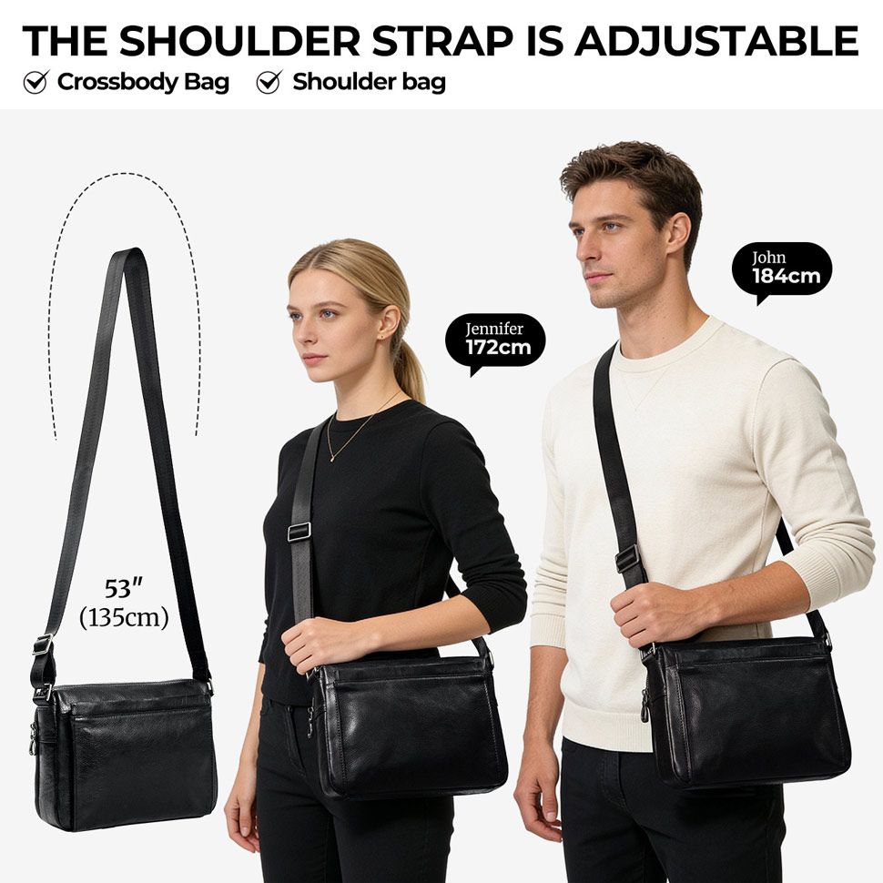 高檔氣質斜挎包 男女新款韓版百搭單肩包 軟皮多層設計斜背包側背包 男女適用包背包推薦  真皮包包