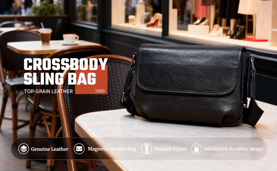 油蠟皮復古極簡約單肩背包 真皮斜挎包 男士包包休閒百搭時尚新款韓版女包推薦  真皮包包