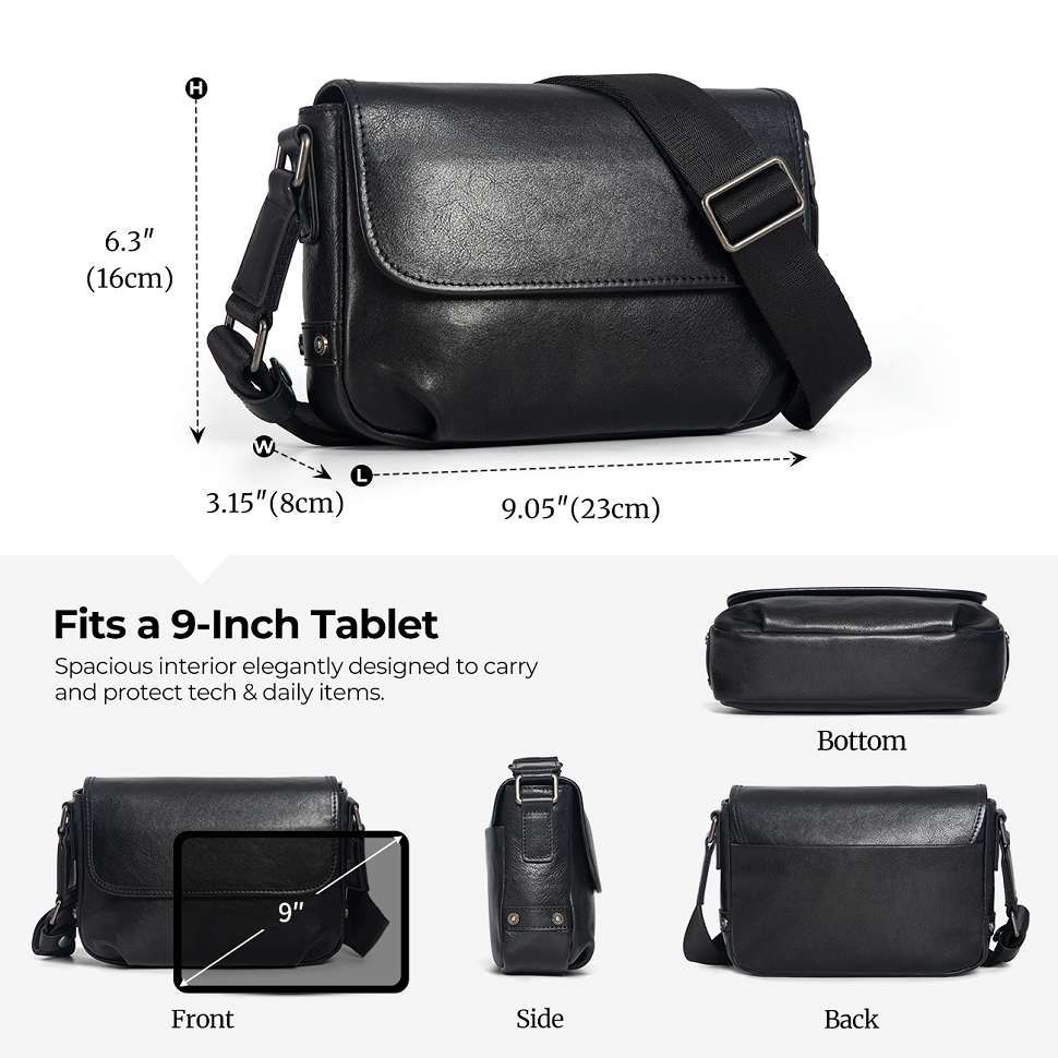 油蠟皮復古極簡約單肩背包 真皮斜挎包 男士包包休閒百搭時尚新款韓版女包推薦  真皮包包