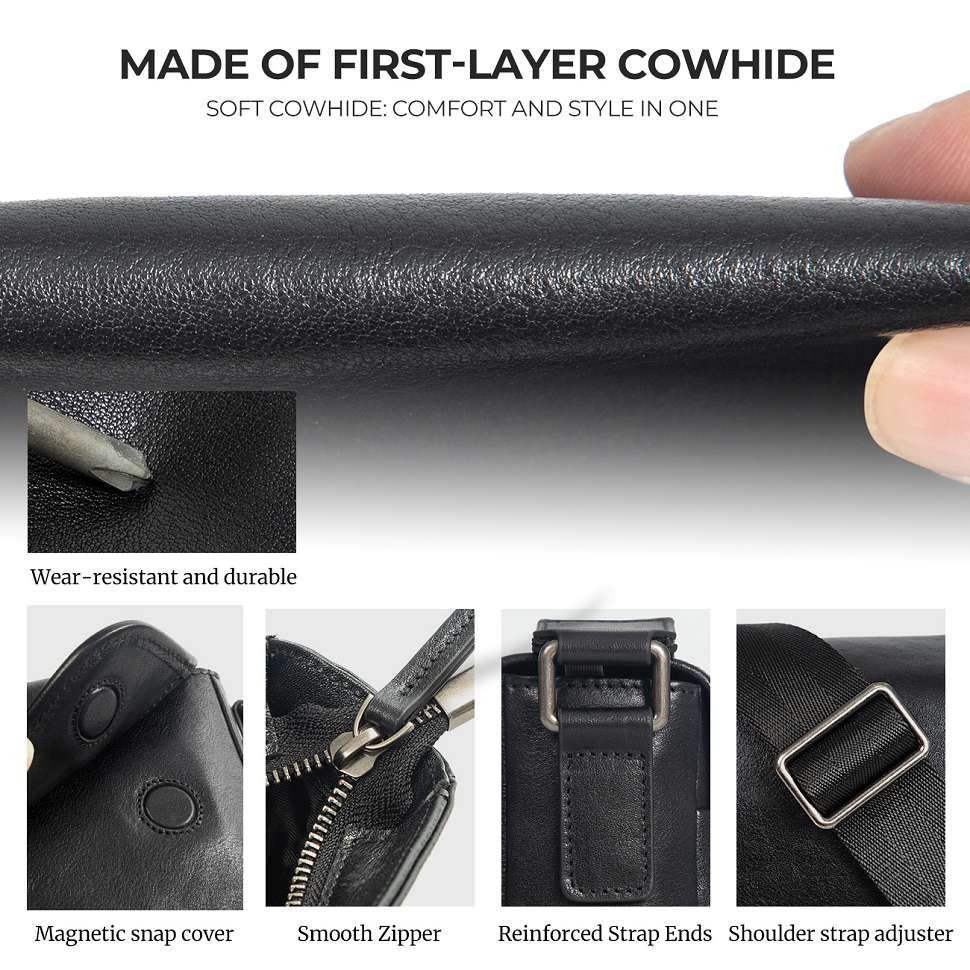 油蠟皮復古極簡約單肩背包 真皮斜挎包 男士包包休閒百搭時尚新款韓版女包推薦  真皮包包