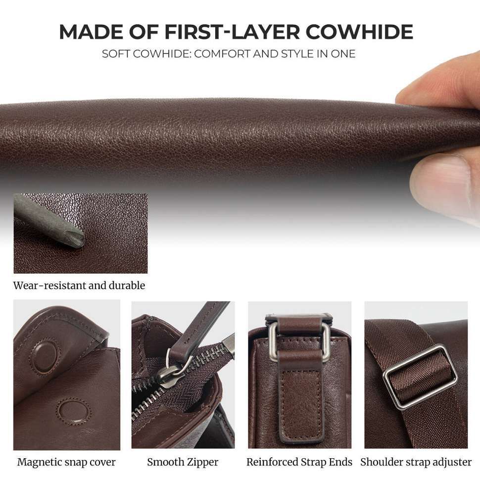 油蠟皮復古極簡約單肩背包 真皮斜挎包 男士包包休閒百搭時尚新款韓版女包推薦  真皮包包