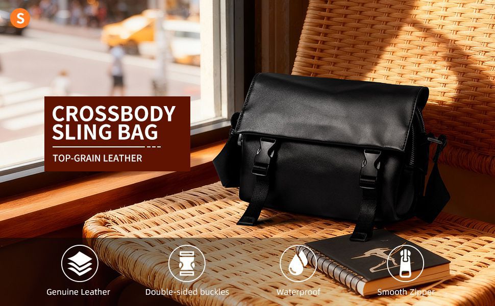 時尚高級感斜挎包 男女大容量雙主袋真皮復古蓋頭式單肩包 新款頭層牛皮斜背包推薦 真皮包包