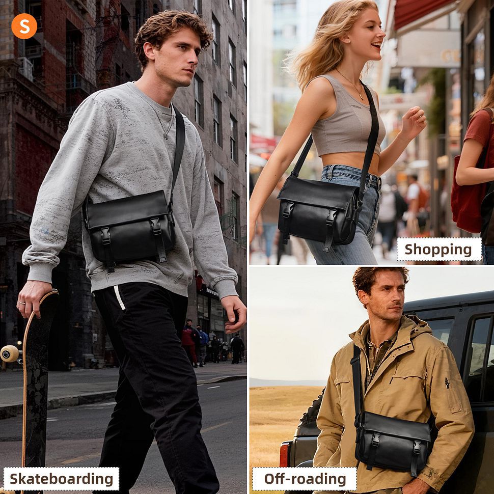 時尚高級感斜挎包 男女大容量雙主袋真皮復古蓋頭式單肩包 新款頭層牛皮斜背包推薦 真皮包包