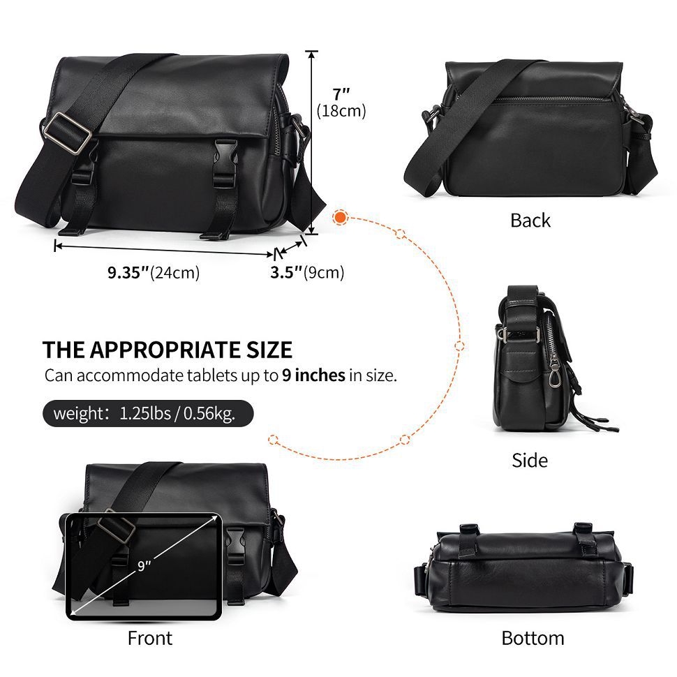 時尚高級感斜挎包 男女大容量雙主袋真皮復古蓋頭式單肩包 新款頭層牛皮斜背包推薦 真皮包包