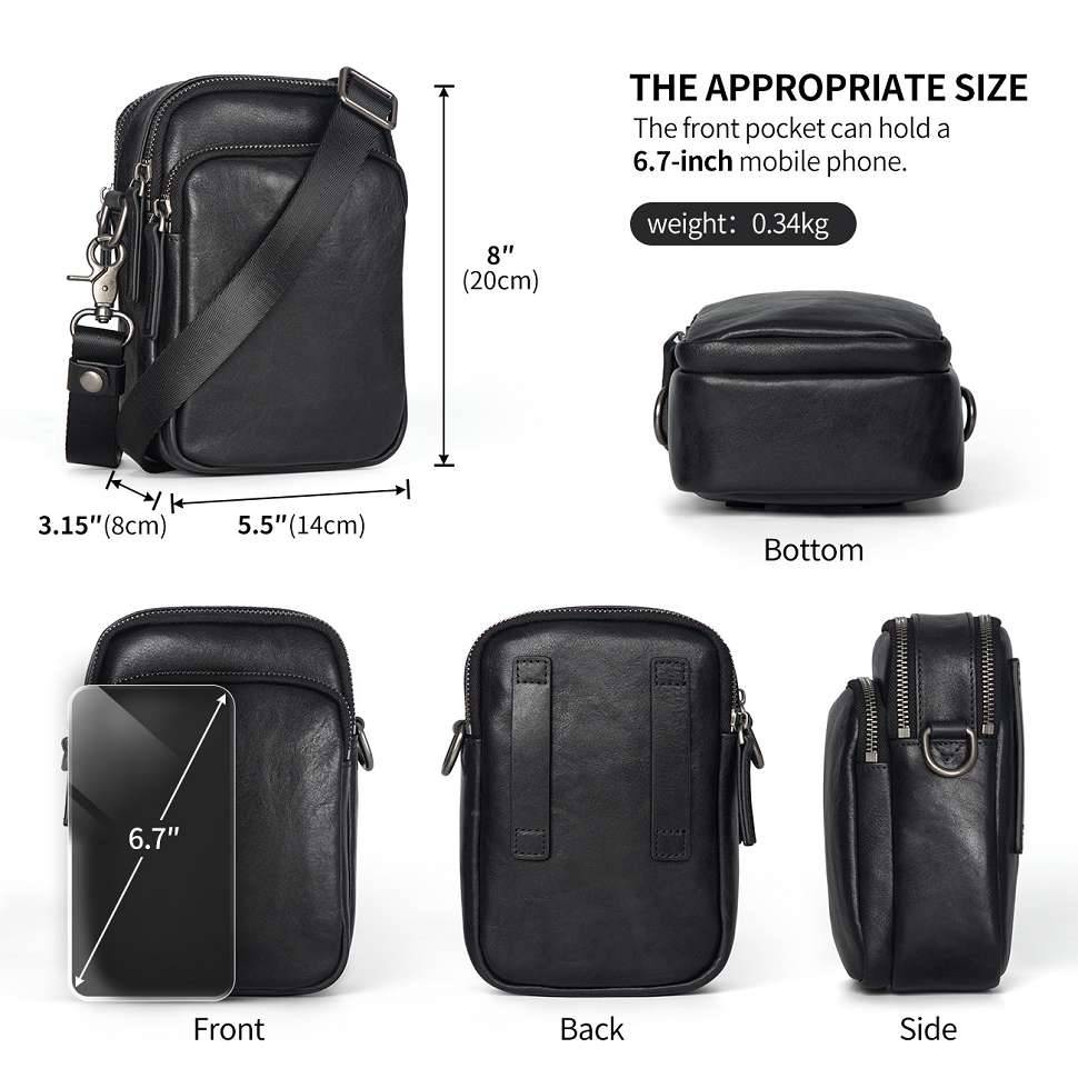 時尚男士斜挎包 真皮休閑肩背包斜背包 頭層牛皮韓版休閒復古質感單肩包 新款男包推薦  真皮包包