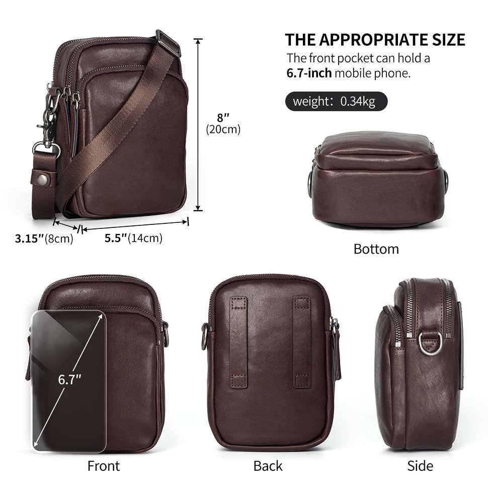 時尚男士斜挎包 真皮休閑肩背包斜背包 頭層牛皮韓版休閒復古質感單肩包 新款男包推薦  真皮包包