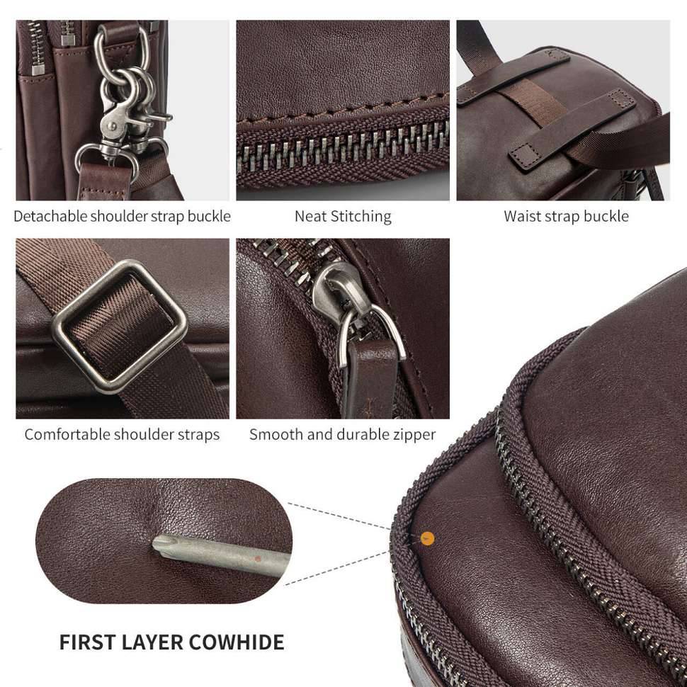 時尚男士斜挎包 真皮休閑肩背包斜背包 頭層牛皮韓版休閒復古質感單肩包 新款男包推薦  真皮包包