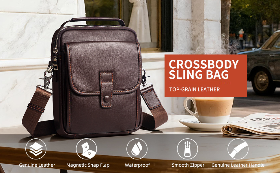 時尚男女適用斜背包 高級真皮單肩包 新款通勤逛街小方包 頭層牛皮實用ipad包包推薦 真皮包包