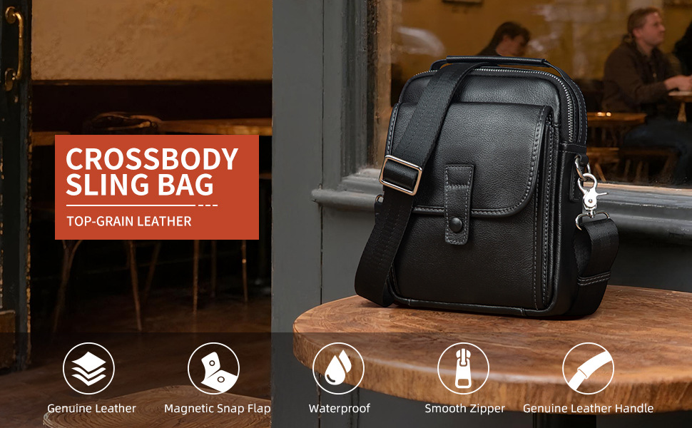 時尚男女適用斜背包 高級真皮單肩包 新款通勤逛街小方包 頭層牛皮實用ipad包包推薦 真皮包包