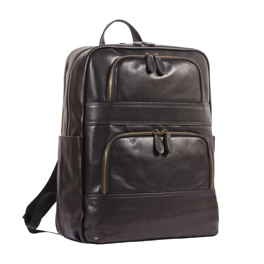 時尚大容量男出差商務筆電包 通勤新款真皮男士雙肩包 頭層牛皮大容量潮牌後背包推薦 真皮包包