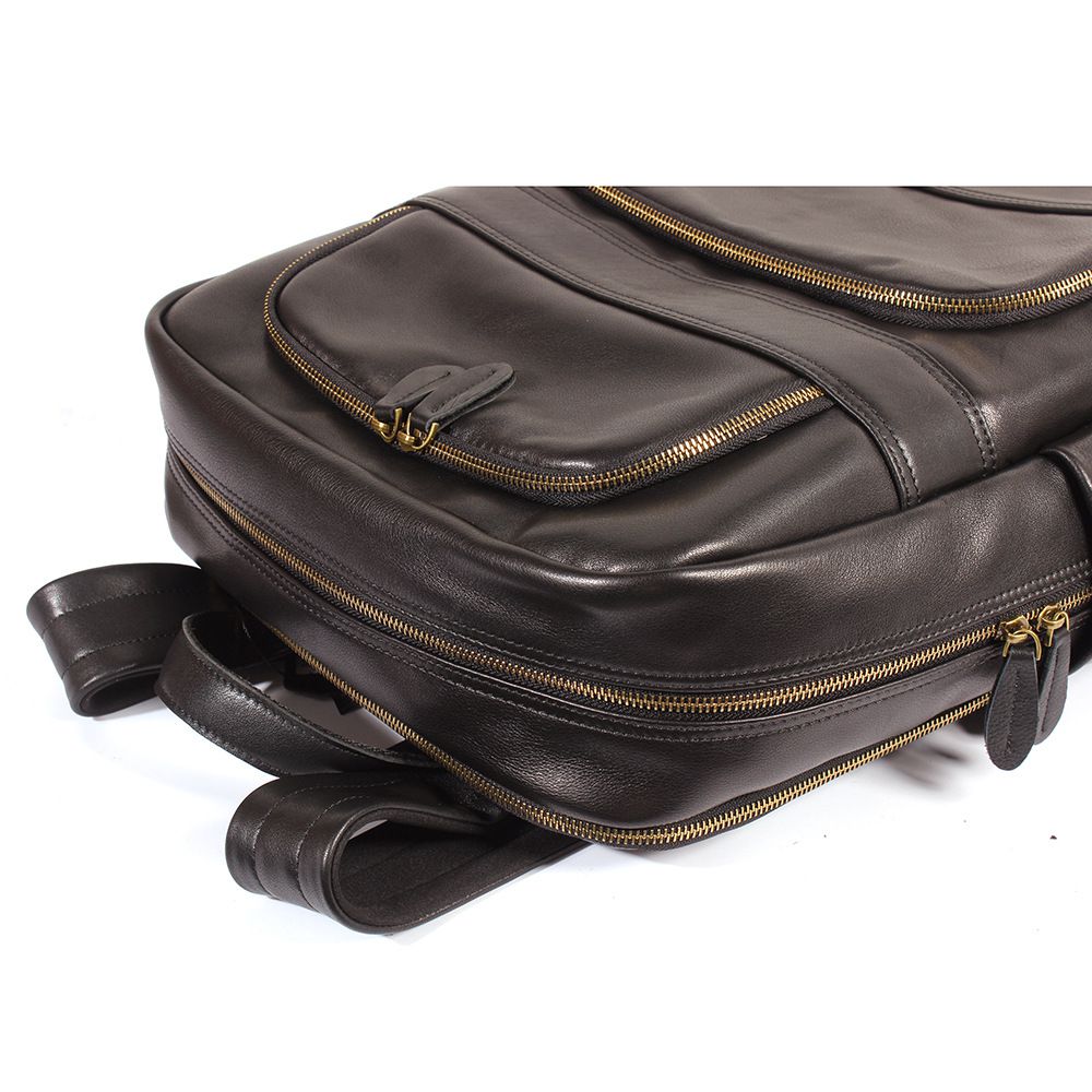 時尚大容量男出差商務筆電包 通勤新款真皮男士雙肩包 頭層牛皮大容量潮牌後背包推薦 真皮包包