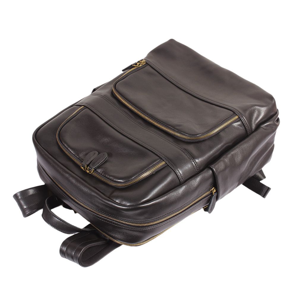 時尚大容量男出差商務筆電包 通勤新款真皮男士雙肩包 頭層牛皮大容量潮牌後背包推薦 真皮包包