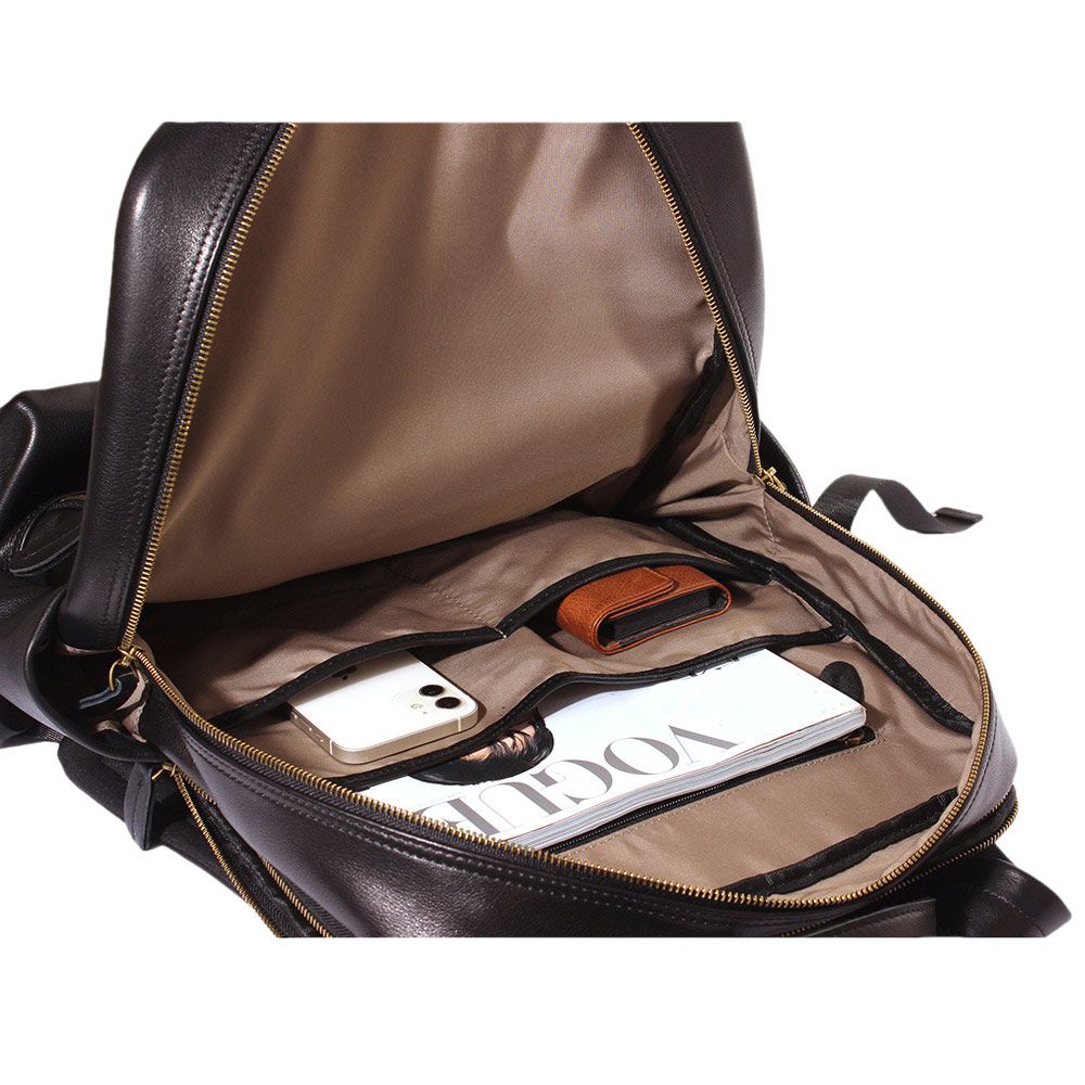 時尚大容量男出差商務筆電包 通勤新款真皮男士雙肩包 頭層牛皮大容量潮牌後背包推薦 真皮包包