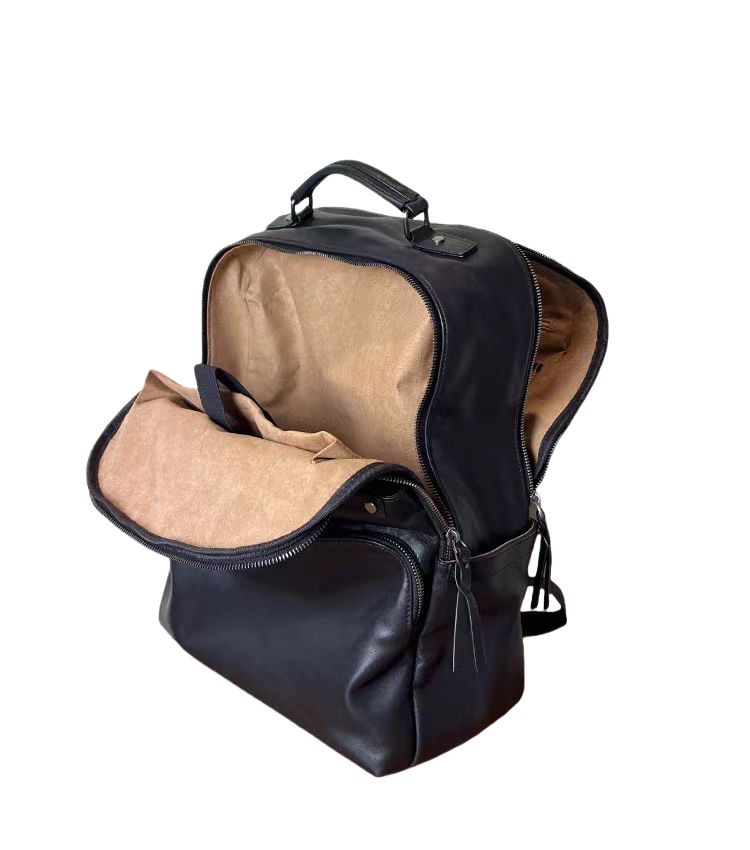 男真皮雙肩包 大號頭層牛皮大容量後背包 軟皮商務出差旅行包電腦包 潮流時尚學生書包推薦 真皮包包