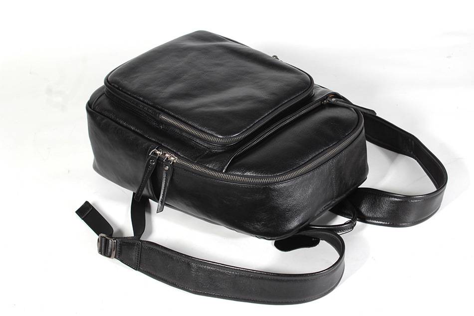 頭層牛皮後背包 男士真皮雙肩包 大容量商務樹膏皮男士多夾層背包 新款時尚男包推薦 真皮包包