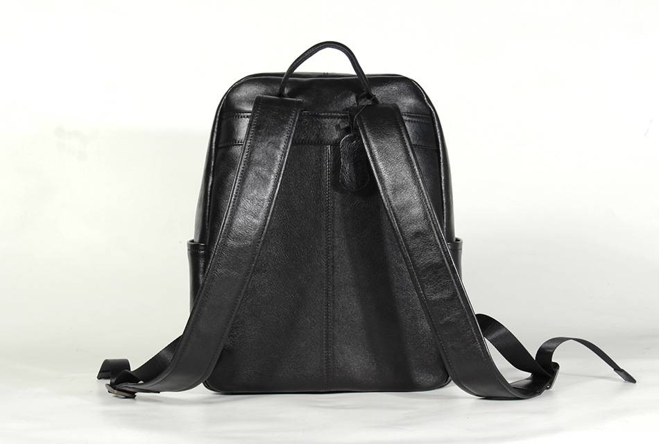 頭層牛皮後背包 男士真皮雙肩包 大容量商務樹膏皮男士多夾層背包 新款時尚男包推薦 真皮包包