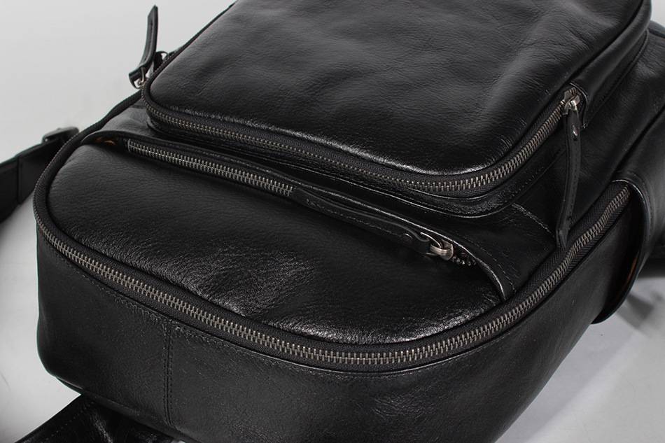 頭層牛皮後背包 男士真皮雙肩包 大容量商務樹膏皮男士多夾層背包 新款時尚男包推薦 真皮包包