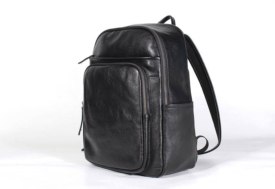 頭層牛皮後背包 男士真皮雙肩包 大容量商務樹膏皮男士多夾層背包 新款時尚男包推薦 真皮包包