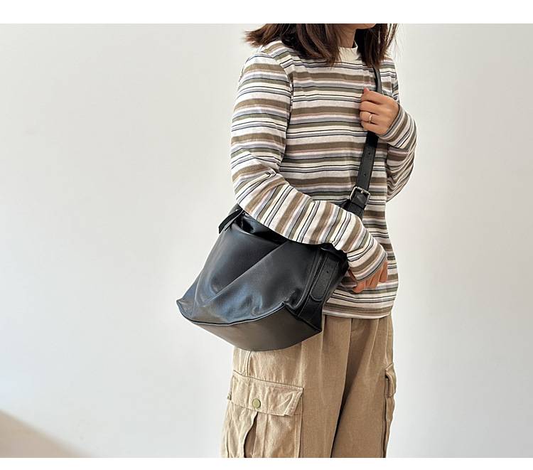 頭層牛皮女包斜背包 真皮簡約單肩包大包包 女生大容量hobo包 真皮包包側背包推薦 真皮包包