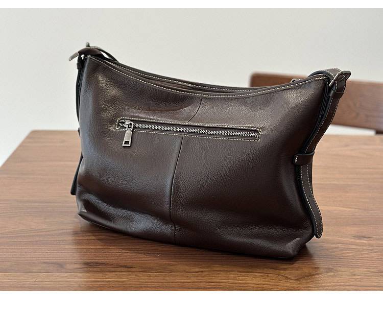 頭層牛皮女包斜背包 真皮簡約單肩包大包包 女生大容量hobo包 真皮包包側背包推薦 真皮包包