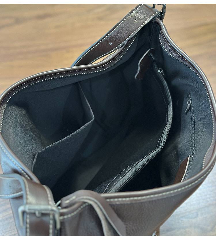 頭層牛皮女包斜背包 真皮簡約單肩包大包包 女生大容量hobo包 真皮包包側背包推薦 真皮包包