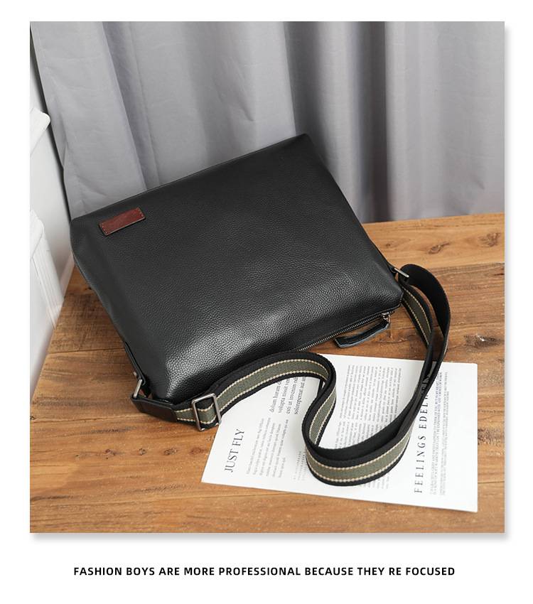 男男包新款單肩包 真皮休閒斜背包 簡約商務斜挎包 大容量高級感潮牌青年小背包推薦 真皮包包