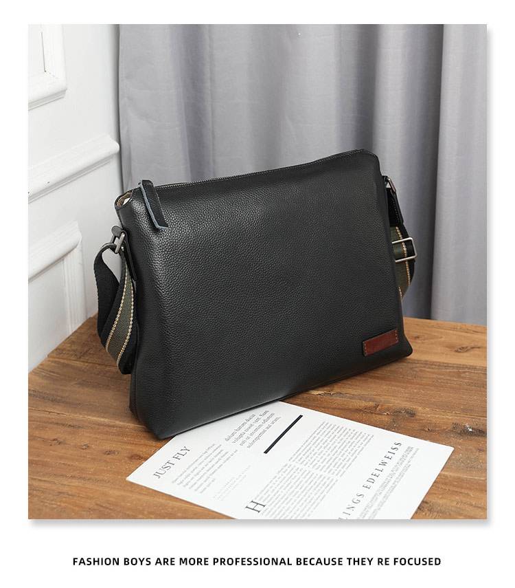 男男包新款單肩包 真皮休閒斜背包 簡約商務斜挎包 大容量高級感潮牌青年小背包推薦 真皮包包