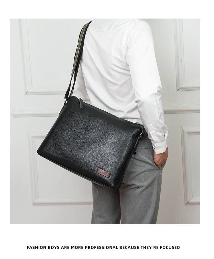 男男包新款單肩包 真皮休閒斜背包 簡約商務斜挎包 大容量高級感潮牌青年小背包推薦 真皮包包