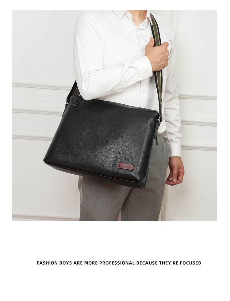 男男包新款單肩包 真皮休閒斜背包 簡約商務斜挎包 大容量高級感潮牌青年小背包推薦 真皮包包