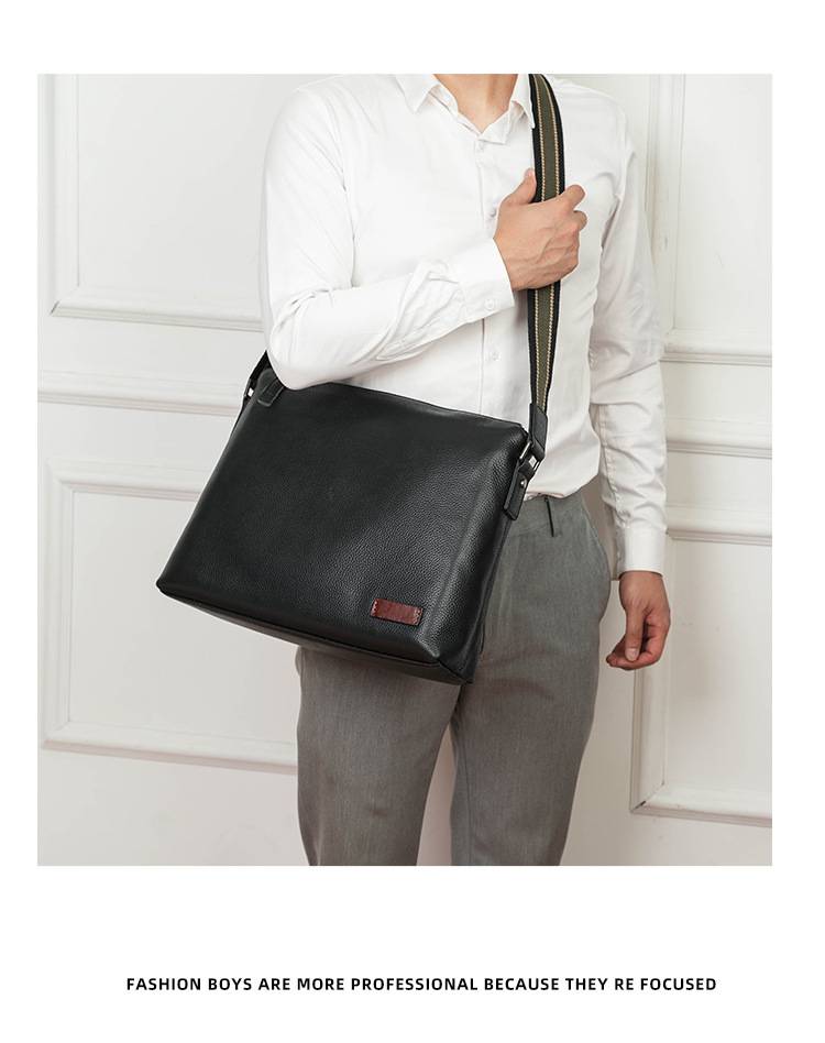 男男包新款單肩包 真皮休閒斜背包 簡約商務斜挎包 大容量高級感潮牌青年小背包推薦 真皮包包