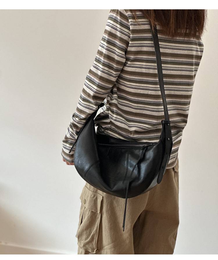 新款真皮女包 頭層牛皮斜跨包 休閒包月牙包 流蘇高級感馬鞍包單肩包斜背包推薦  真皮包包