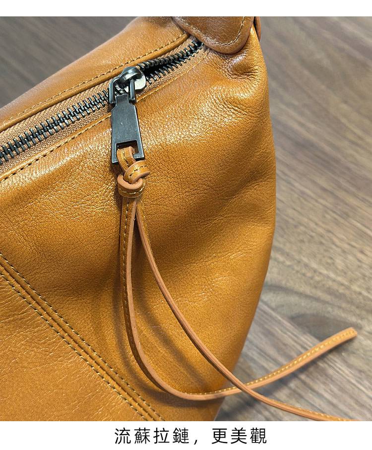 新款真皮女包 頭層牛皮斜跨包 休閒包月牙包 流蘇高級感馬鞍包單肩包斜背包推薦  真皮包包