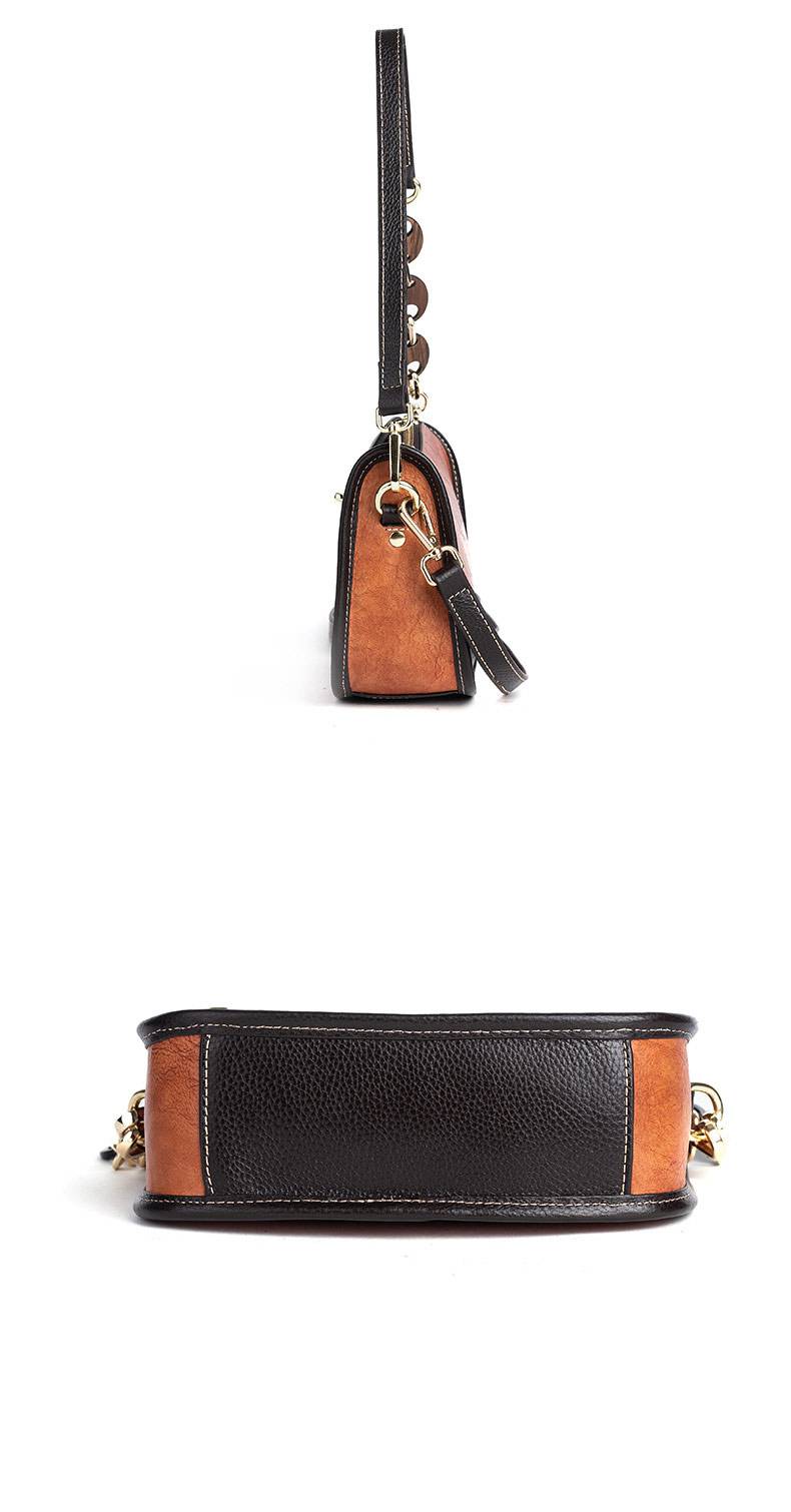 復古腋下包 頭層牛皮時尚簡約單肩包 壓花斜跨包 真皮包包女生新款斜背包推薦 真皮包包