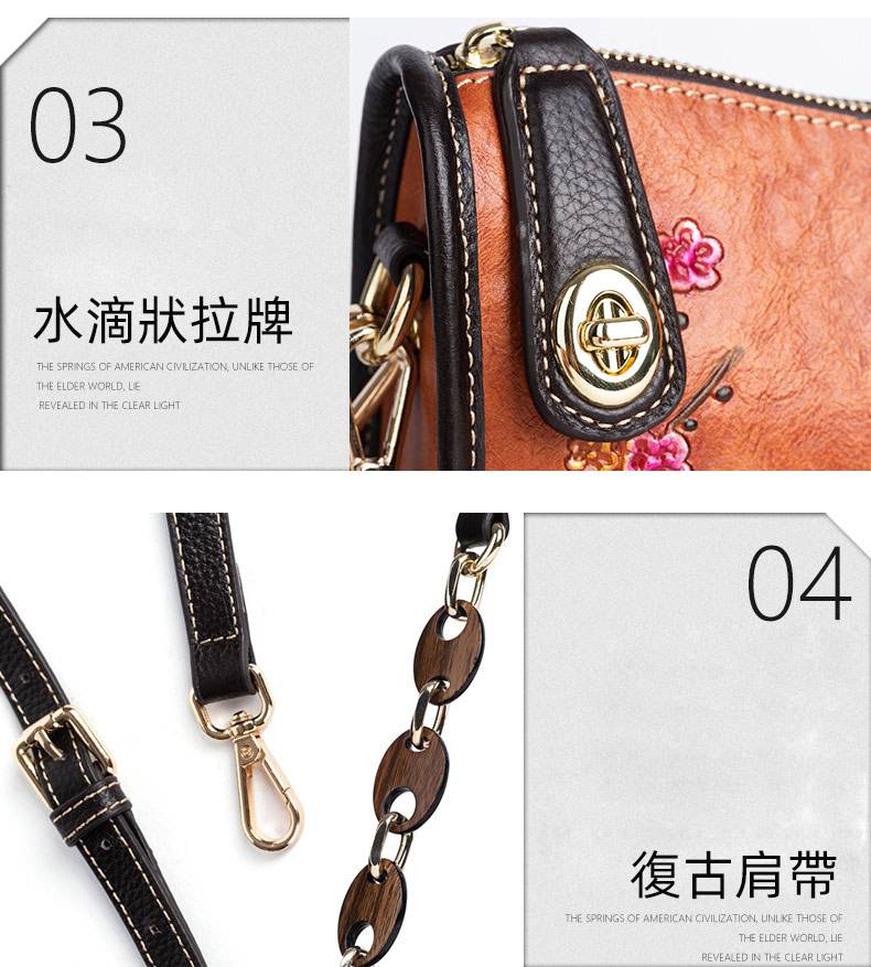 復古腋下包 頭層牛皮時尚簡約單肩包 壓花斜跨包 真皮包包女生新款斜背包推薦 真皮包包