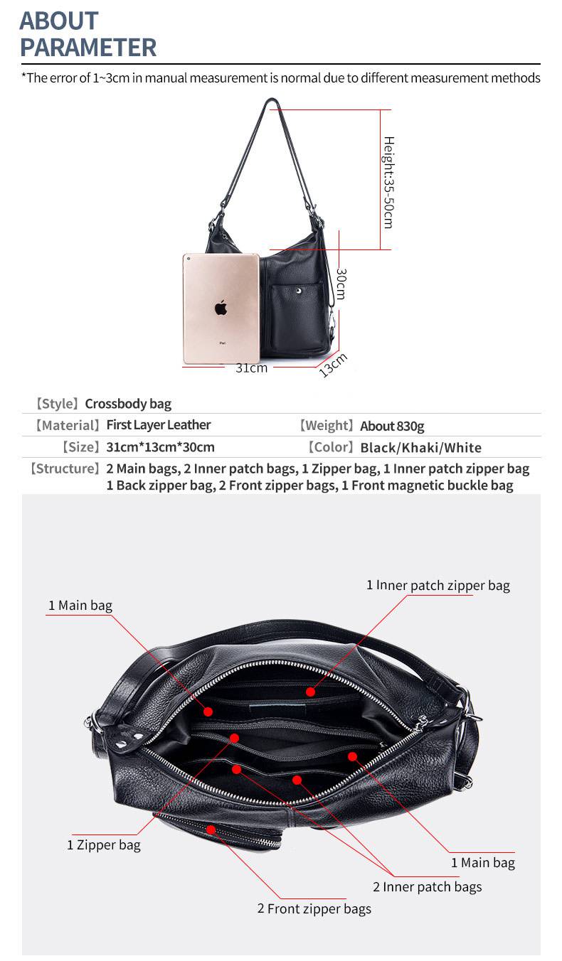 新款韓版多功能後背包斜挎包 一包多用用雙肩包 女生真皮百搭女包 頭層牛皮時尚單肩斜跨包大容量斜背包推薦 真皮包包