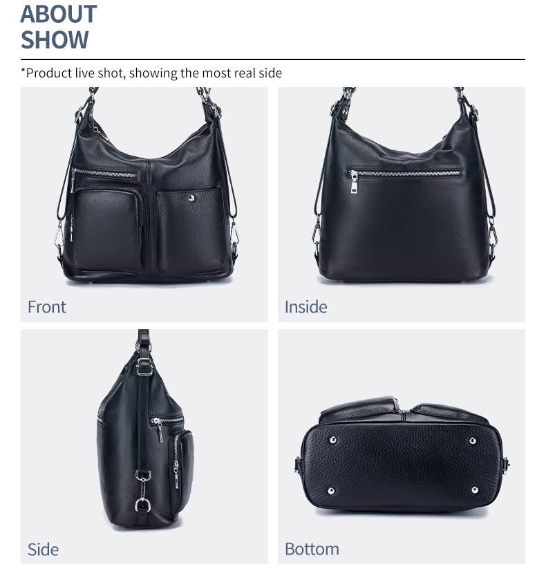 新款韓版多功能後背包斜挎包 一包多用用雙肩包 女生真皮百搭女包 頭層牛皮時尚單肩斜跨包大容量斜背包推薦 真皮包包