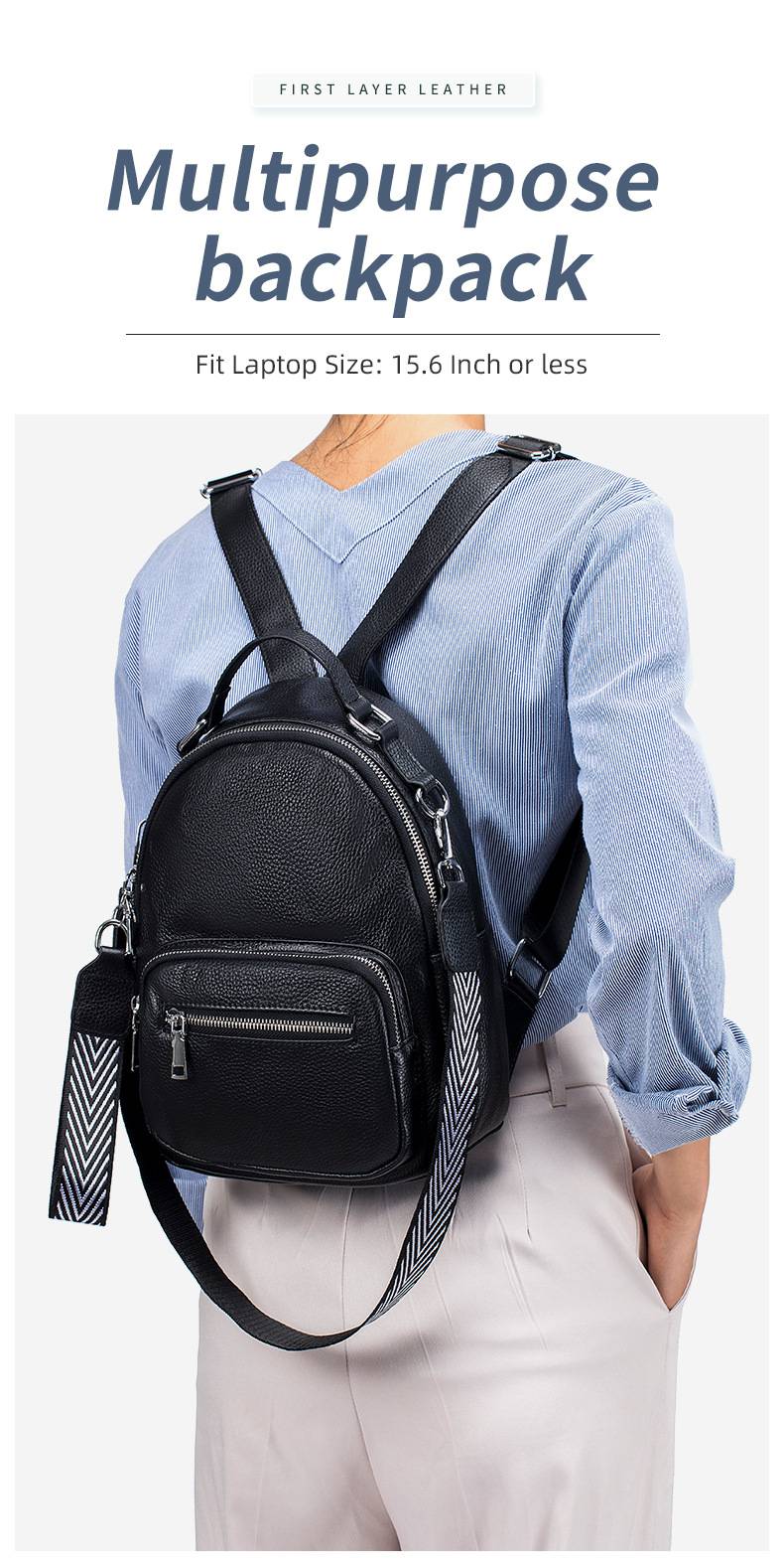 真皮軟皮後背包 新款大容量簡約時尚學生書包 頭層牛皮女士旅行包休閒背包 雙肩包女推薦 真皮包包