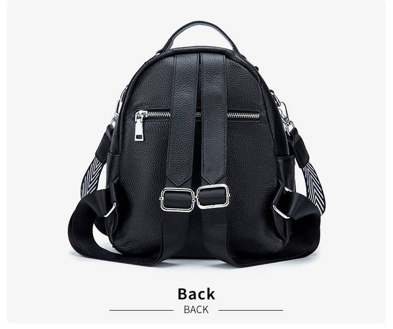 真皮軟皮後背包 新款大容量簡約時尚學生書包 頭層牛皮女士旅行包休閒背包 雙肩包女推薦 真皮包包