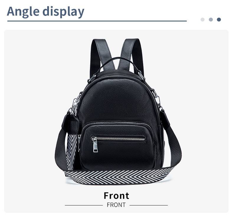 真皮軟皮後背包 新款大容量簡約時尚學生書包 頭層牛皮女士旅行包休閒背包 雙肩包女推薦 真皮包包