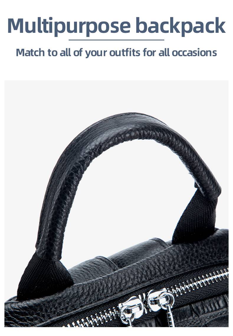 多功能頭層牛皮女包 一包兩用 新款休閒雙肩包 百搭款真皮女士後背包通勤旅行包推薦 真皮包包