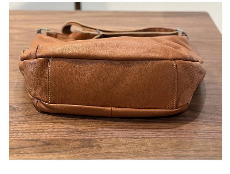 韓版真皮女包 復古軟皮大包包單肩包 女生斜挎包 頭層牛皮百搭跨包 港風休閒包包推薦 真皮包包