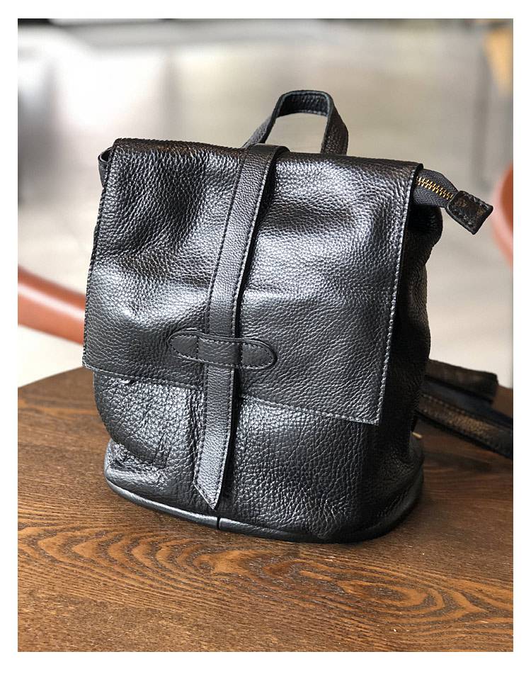 韓版軟皮女生後背包 頭層牛皮雙肩包 復古真皮旅行背包 簡約休閒文藝手工雙肩背包推薦 真皮包包