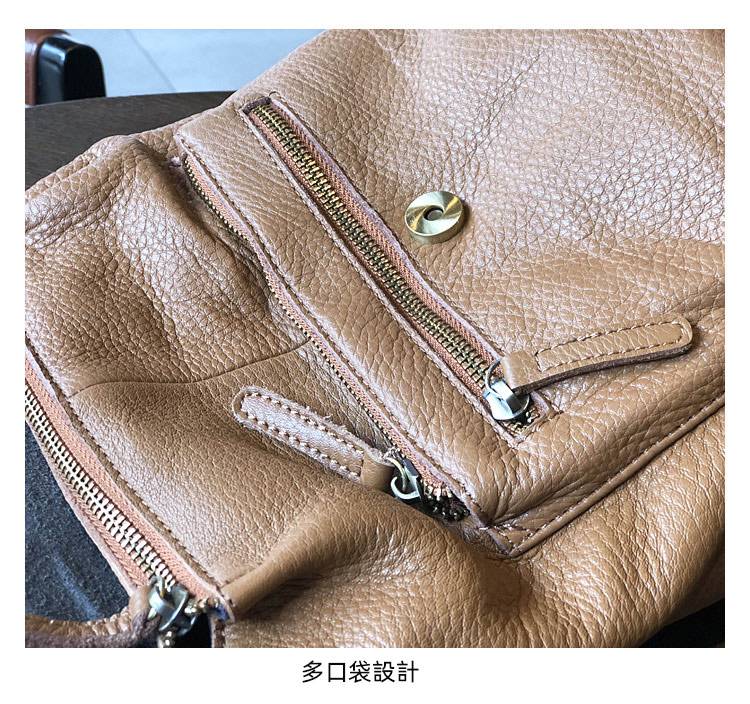 韓版軟皮女生後背包 頭層牛皮雙肩包 復古真皮旅行背包 簡約休閒文藝手工雙肩背包推薦 真皮包包