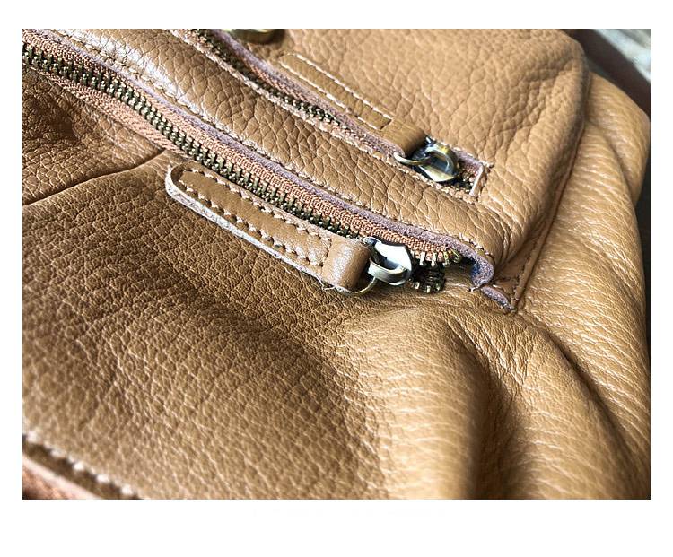 韓版軟皮女生後背包 頭層牛皮雙肩包 復古真皮旅行背包 簡約休閒文藝手工雙肩背包推薦 真皮包包